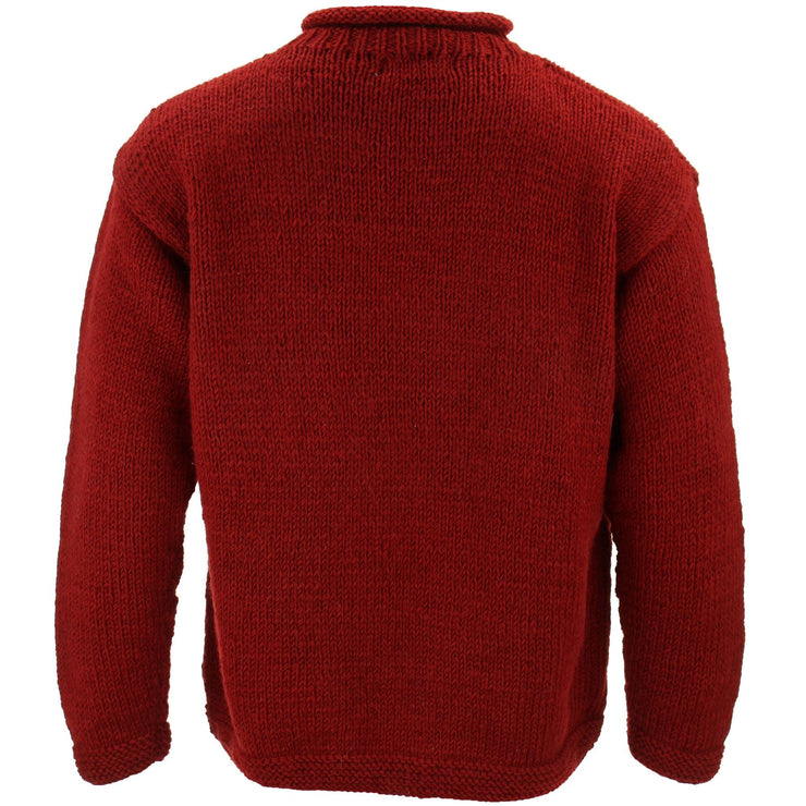 Chunky Wool Knit Star Jumper - Red & Charcoal