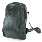 Real Leather Backpack Rucksack Bag - Black