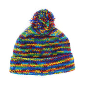 Chunky Wool Knit Beanie Bobble Hat - SD Rainbow