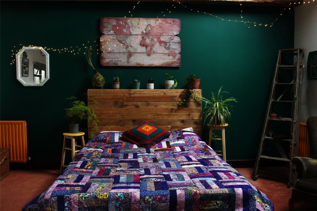 Handmade Quilted Patchwork Batik Printed Bedspread