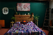 Handmade Quilted Patchwork Batik Printed Bedspread