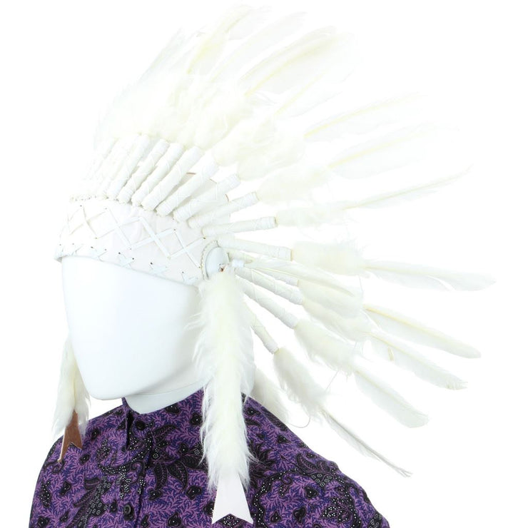Native Amercian Chief Headdress - White