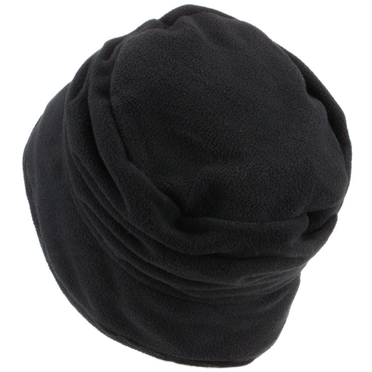 Pleated fleece cloche hat - Black
