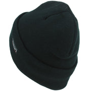 Fine Knit Beanie Hat - Black