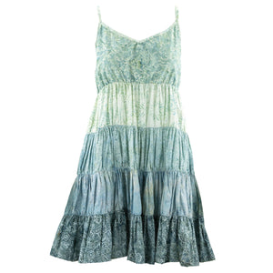 Robe d'été Tier drop - batik mixte bleu clair