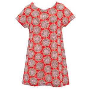 Perfect Shift Pocket Dress - Orange Suzani