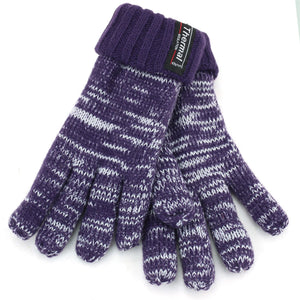 Mottled Kids Gloves - Purple