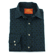 Regular Fit Long Sleeve Shirt - Black Abstract Seedpods