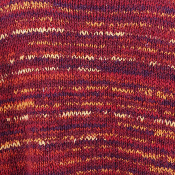 Chunky Wool Knit Space Dye Jumper - Red & Orange