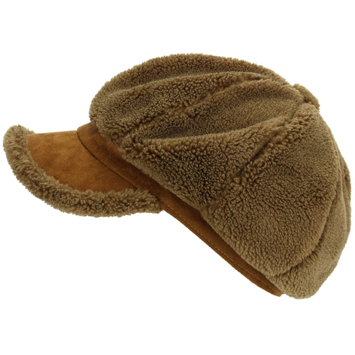 Macahel 8 Panel Vintage Peaked Cap - Brown