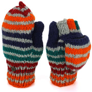 Wool Knit Shooter Gloves - Stripe Green