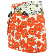 Reversible Popper Wrap Mini Skirt - Floral / Japanese Floral