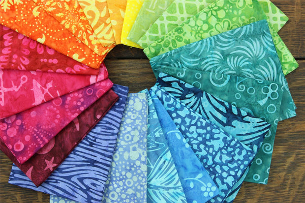 Fat Quarter - 20 Pieces of 19" x 20" Cotton Batik