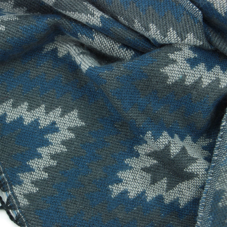 Aztec Pattern Soft Scarf - Blue & Green