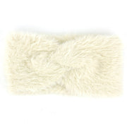 Faux Fur Twisted Bowknot Headband - Cream
