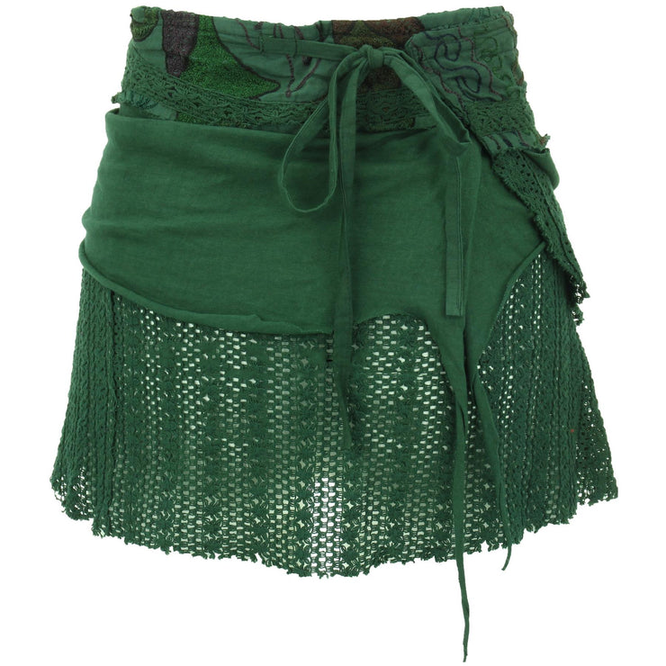 Short Layered Wrap Skirt - Green