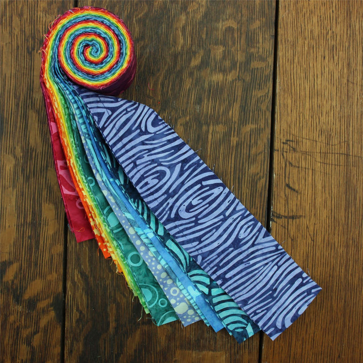 Jelly Roll - 20 Strips of 2.5" x 37" Cotton Batik