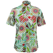 Tailored Fit Short Sleeve Shirt - Transparent Floral