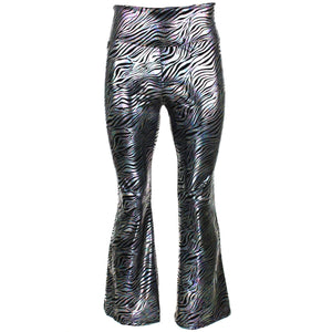 Pantalon flare métallisé brillant - zèbre
