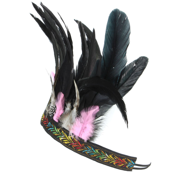 Feather Headdress Headband with Pink Feathers