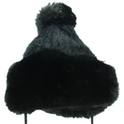 Macahel Soft Fur Bobble Hat with Tassels - Black