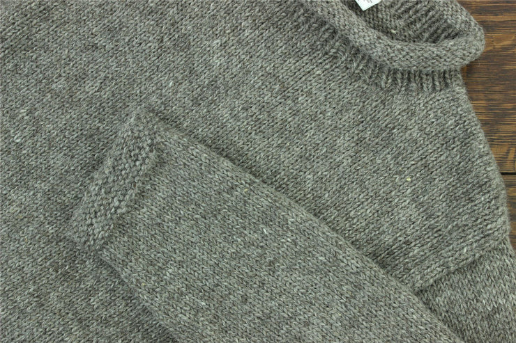 Hand Knitted Wool Jumper - Plain Oatmeal
