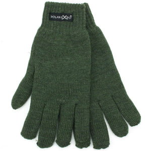 Gestrickte Handschuhe mit elastischen Bündchen – grün