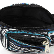 Canvas Bum Bag Money Belt Fanny Pack Blue & Black