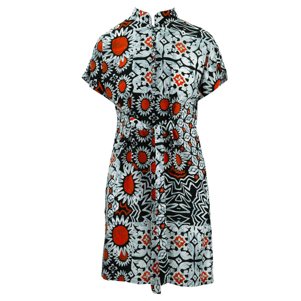 Mandarin Mini Dress - Sunflower Glow Red