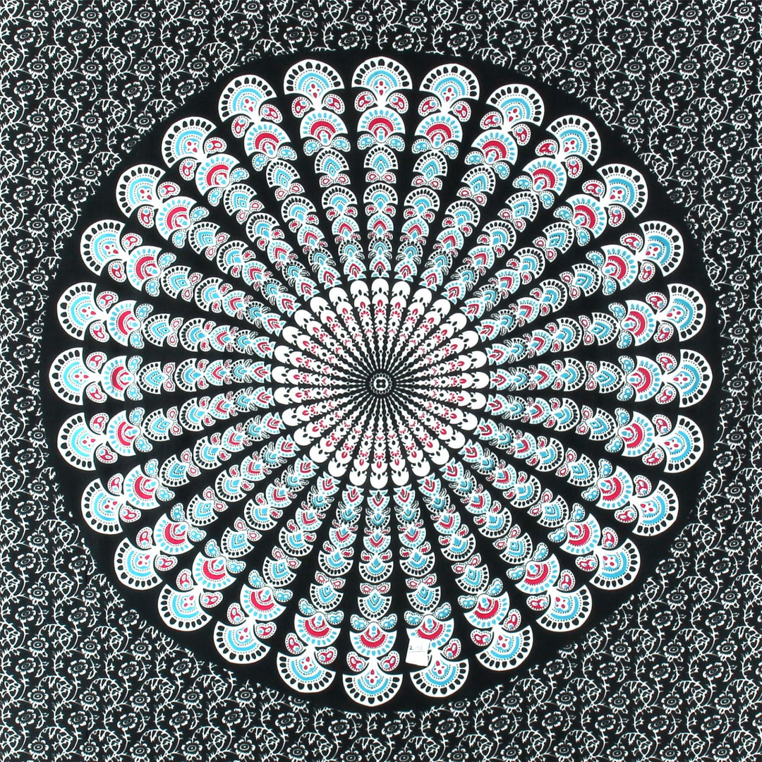 Viscose Rayon Sarong - Mandala - Black