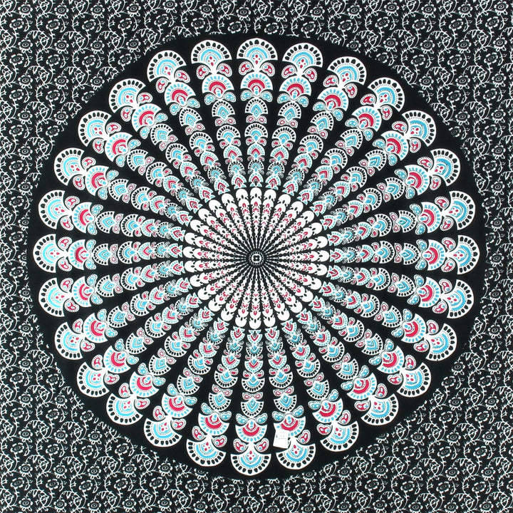 Viscose Rayon Sarong - Mandala - Black