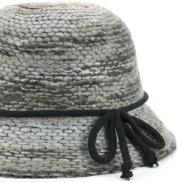 Knitted Cloche Hat - Grey