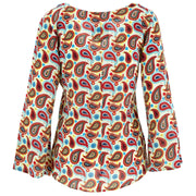 Wrap Top with Flared Sleeve - Amazing Paisley