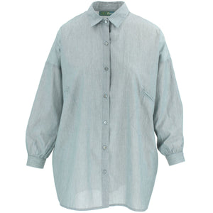 Vævet bluseskjorte - grå stribe