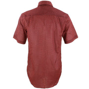 Regular Fit Short Sleeve Shirt - Red & Orange Abstract