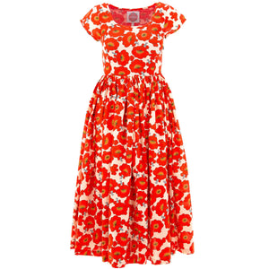 Te kjole - orange blomst