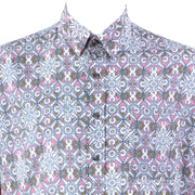 Regular Fit Short Sleeve Shirt - Pink Abstract