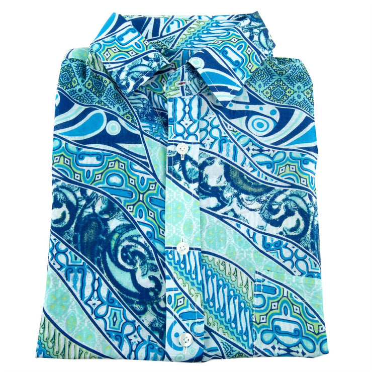 Regular Fit Long Sleeve Shirt - Sea Swirl