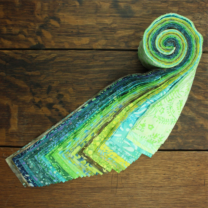 Jelly Roll - 40 Strips of 2.5" x 37" Cotton Batik