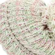 Wool Knit Beanie Bobble Hat - Cream