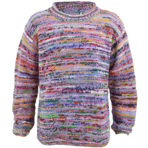 Grob gestrickter Space-Dye-Pullover aus Wolle – Hellrosa