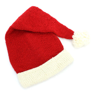 Hand Knitted Wool Christmas Beanie Hat - Santa 1