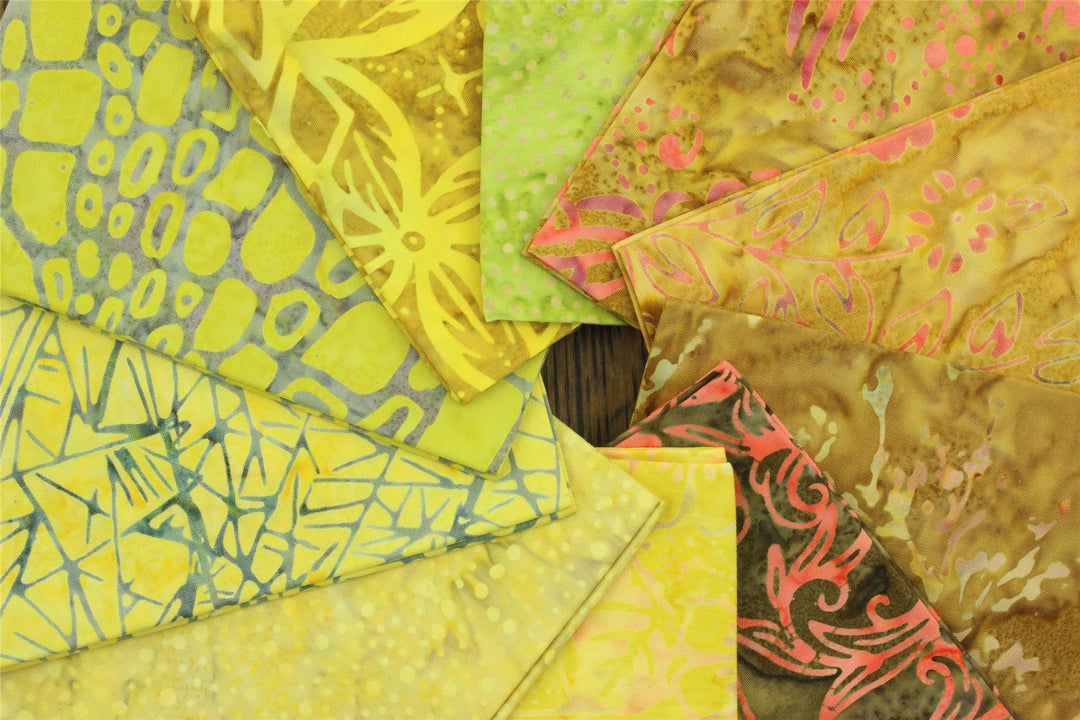 Fat Quarter - 10 Pieces of 19" x 20" Cotton Batik