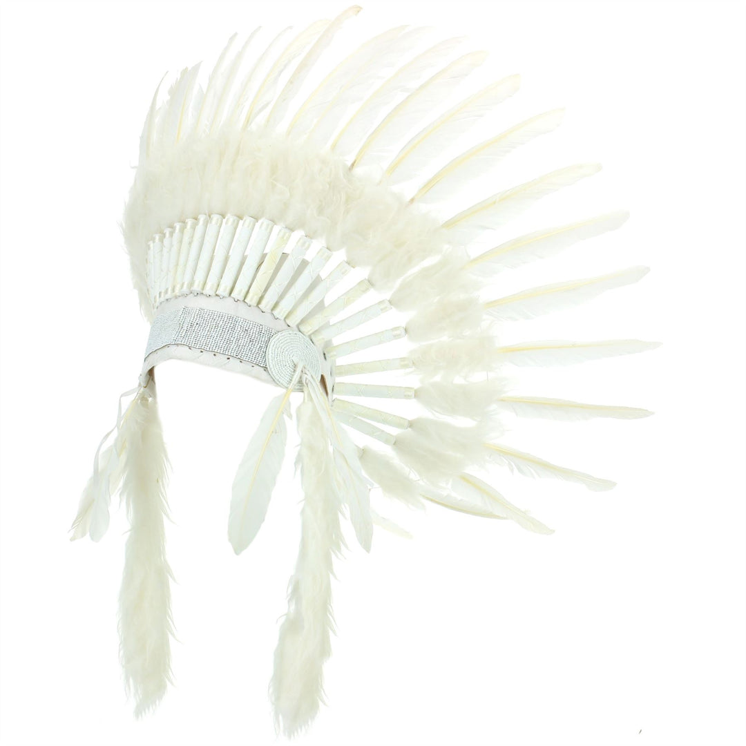 Native Amercian Chief Headdress - White