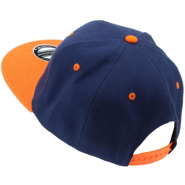 Contrast Peak Snapback Flat Peak Cap - Navy & Orange