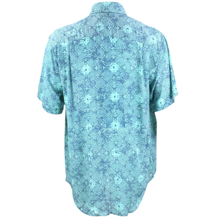 Regular Fit Short Sleeve Shirt - Turquoise Abstract