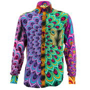 Regular Fit Long Sleeve Shirt - Peacock Mandala - Random Mixed Panel