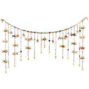 Décorations suspendues à cordes du Rajasthan faites à la main - guirlande de porte - poisson