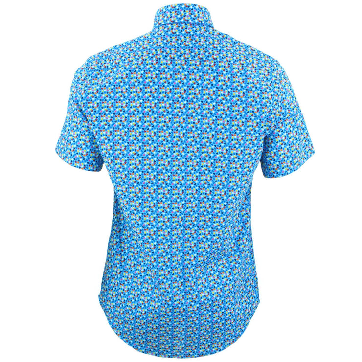 Tailored Fit Short Sleeve Shirt - Blue Multi-coloured Hearts