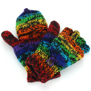 Wool Knit Shooter Gloves - Black Rainbow SD